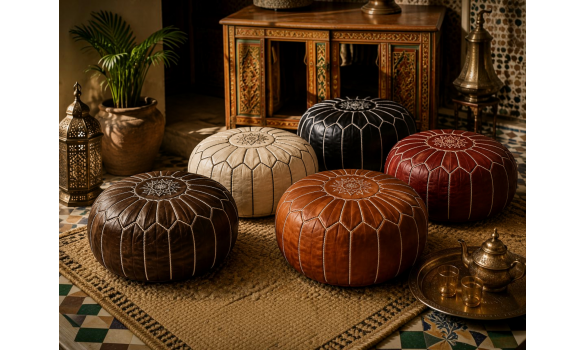 Poufs en cuir